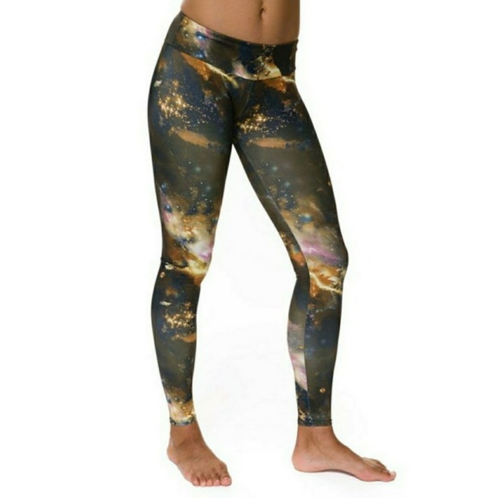 Onzie Women's Space Galaxy Leggings XS Yoga Pants Star Stars EUC!